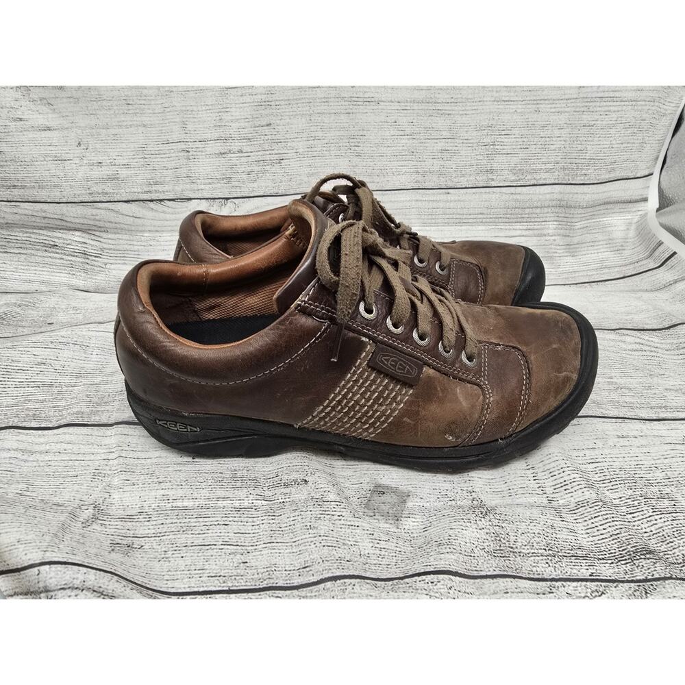 Men's Chocolate Brown Leather KEEN Austin Casual Oxford Shoes Sz 11 1007722